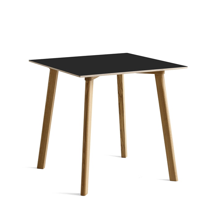 Copenhague CPH Deux 210 table à manger 75 x 75 cm Hay en chêne laqué mat / stratifié encre noire