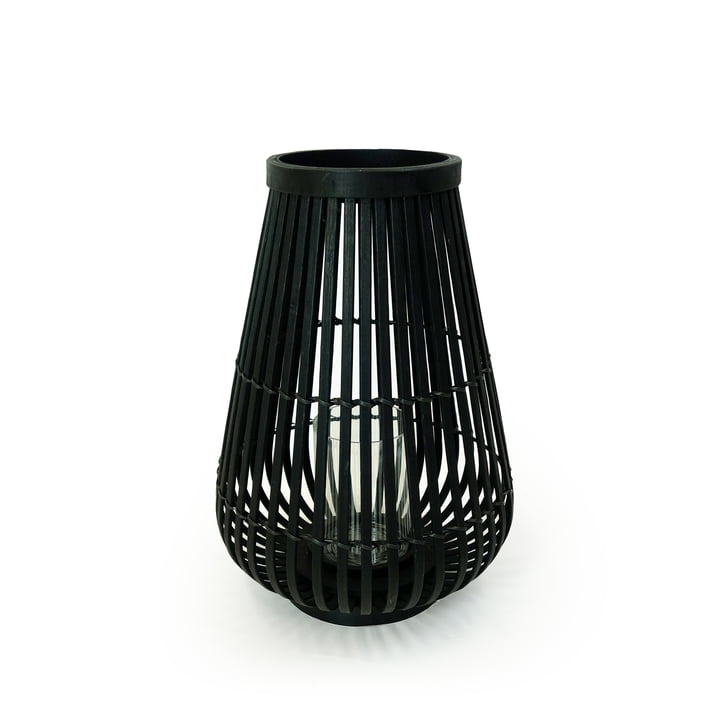 Lanterne en bambou noir, 36 cm