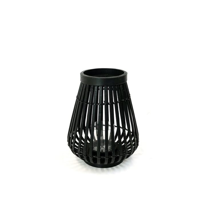 Lanterne en bambou noir, 26 cm de haut