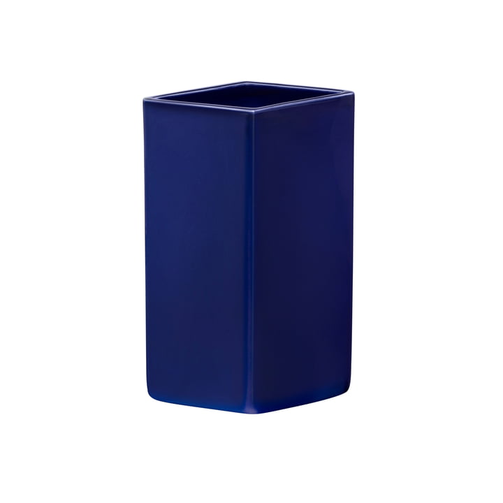 Vase en céramique Ruutu 180 mm de Iittala dans le bleu foncé