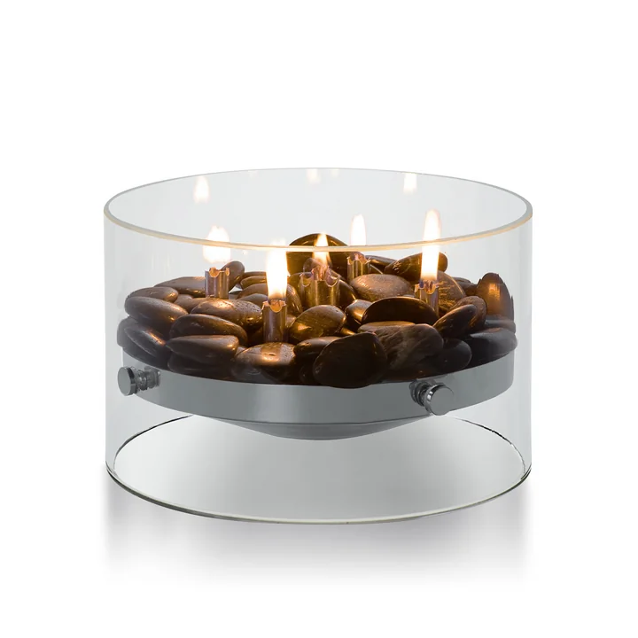 Cheminée de table à feu de Philippes en acier inoxydable