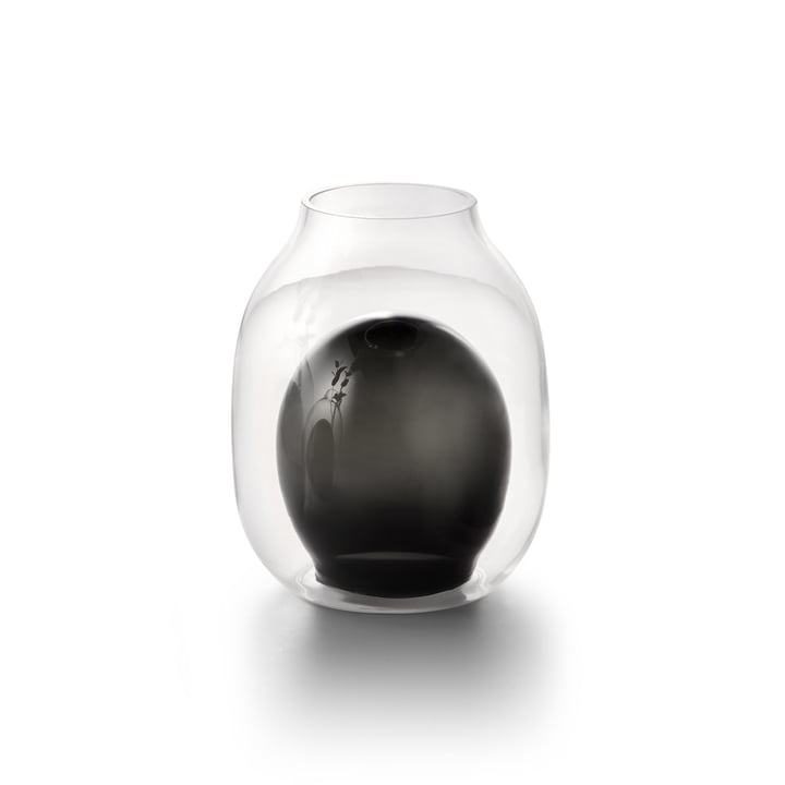 Vase Louisa H 19 cm de Philippi en noir / clair