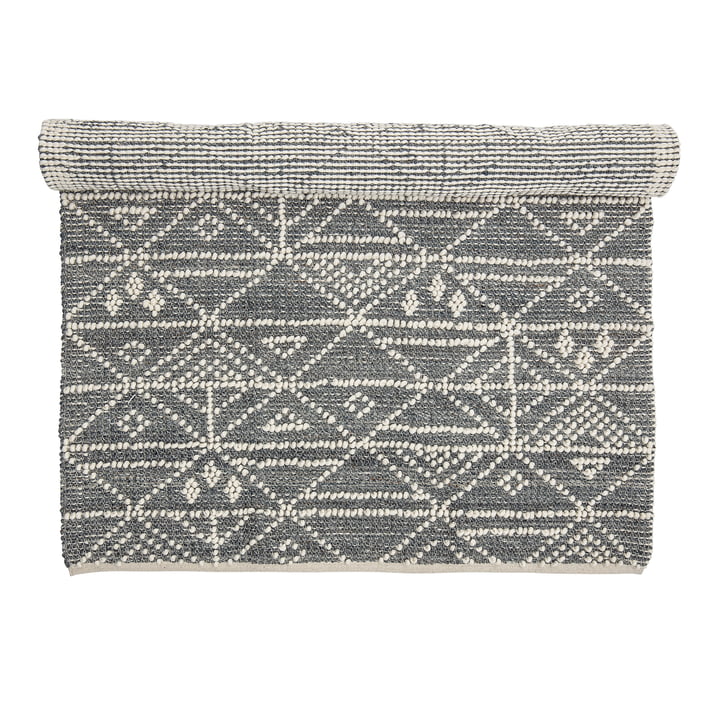 Tapis de laine de Bloomingville de 180 x 120 cm en gris