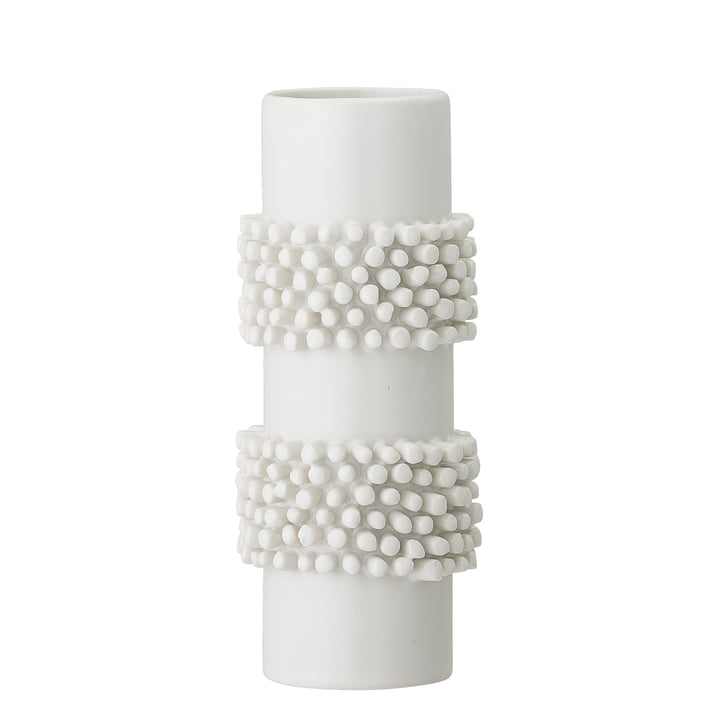 vase en faïence Ø 8,5 x 20,5 cm de Bloomingville en blanc