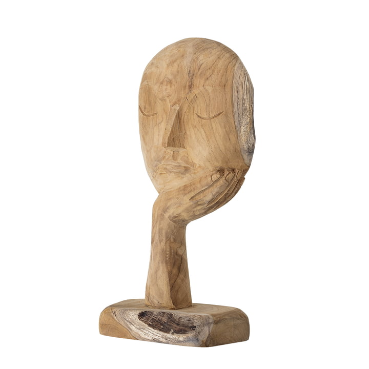 sculpture de tête abstraite H 35 cm à partir de bois Bloomingville recyclé