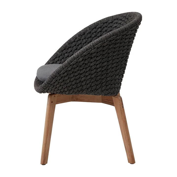 Peacock Fauteuil, teck / gris foncé de Cane-line