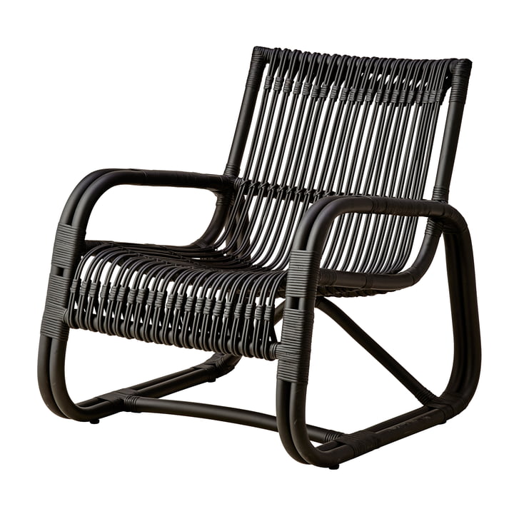 Curve Chaise longue Indoor, noire par Cane-line