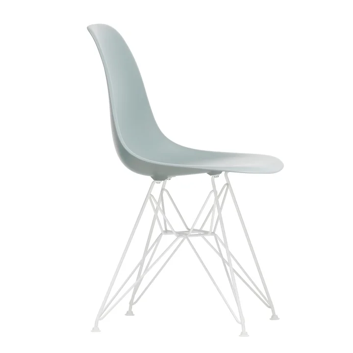 Vitra - Eames Plastic Side Chair DSR, blanc / gris clair (patins en feutre blanc)