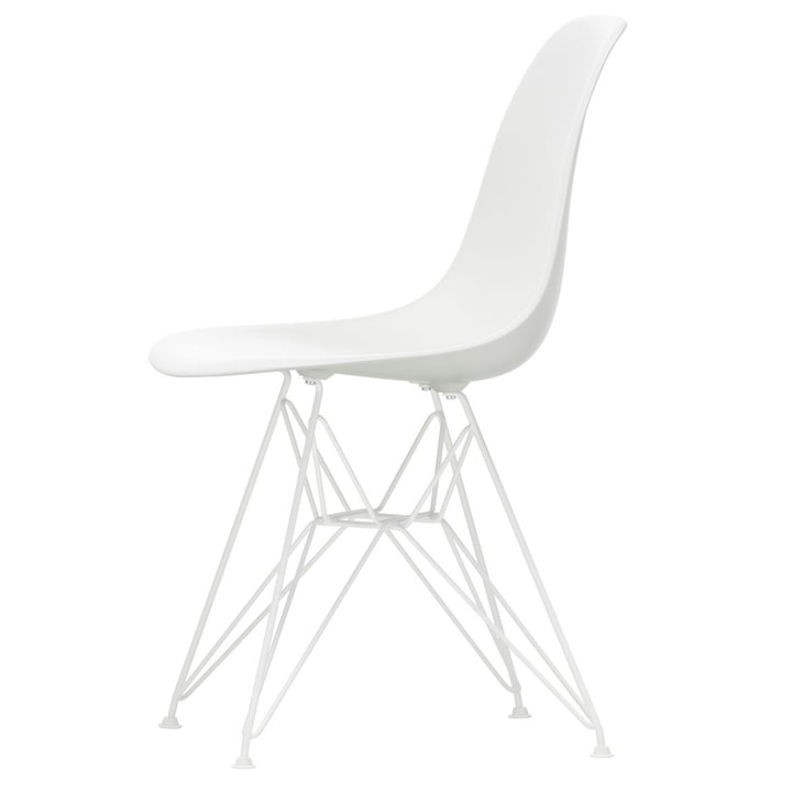 Vitra - Eames Plastic Side Chair DSR, blanc / blanc (patins en feutre blanc)