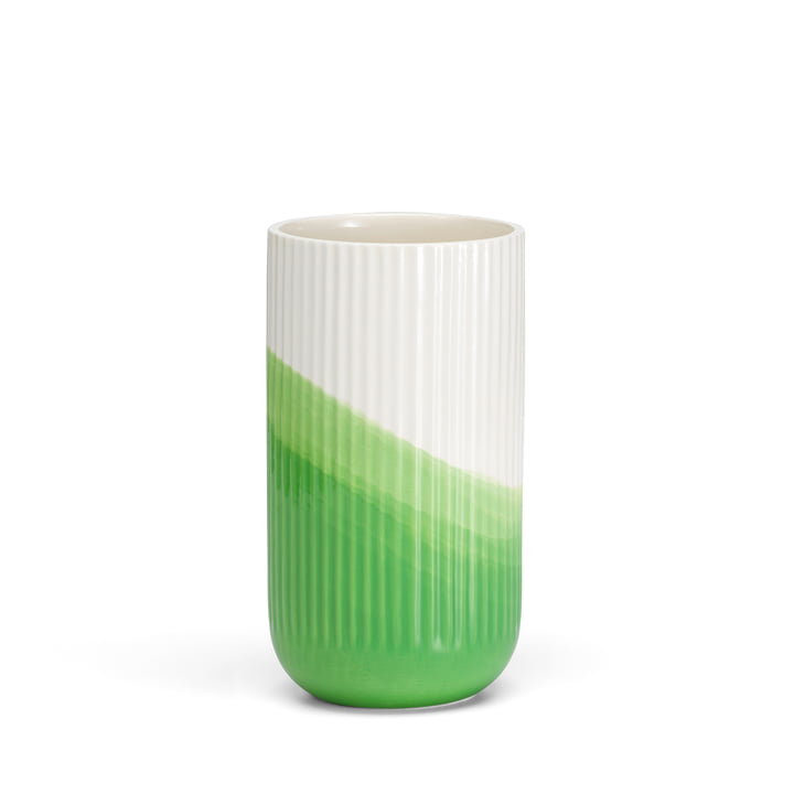 Vitra - Vase à chevrons nervuré H 24,5 cm, vert