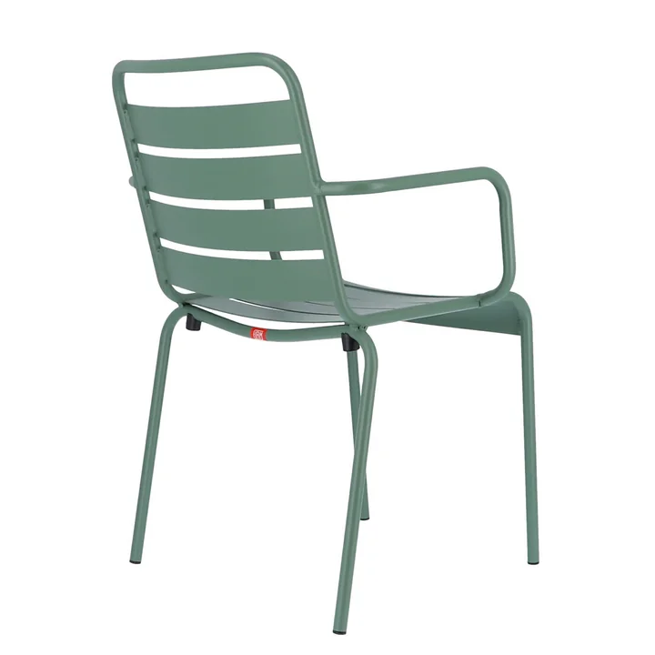 Mya chaise en métal avec accoudoir par Fiam in sage