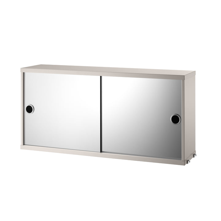 Module d'armoire avec portes coulissantes 78 x 20 cm de String en miroir / beige