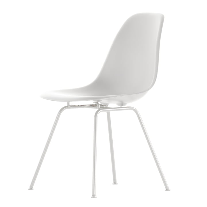 Eames Plastic Armchair DSX de Vitra en blanc / blanc (patins en feutre blanc)