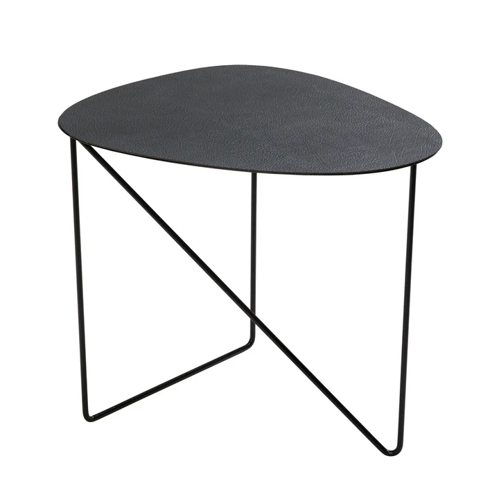 Curve Table d'appoint L, Hippo anthracite noir / noir par Lind DNA