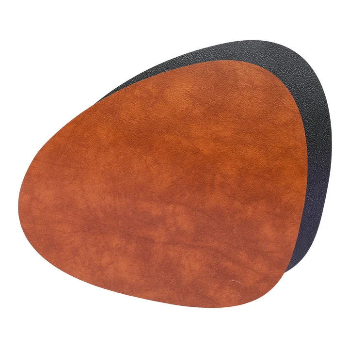 Set de table Curve L Double , Bull cognac / noir de Lind DNA