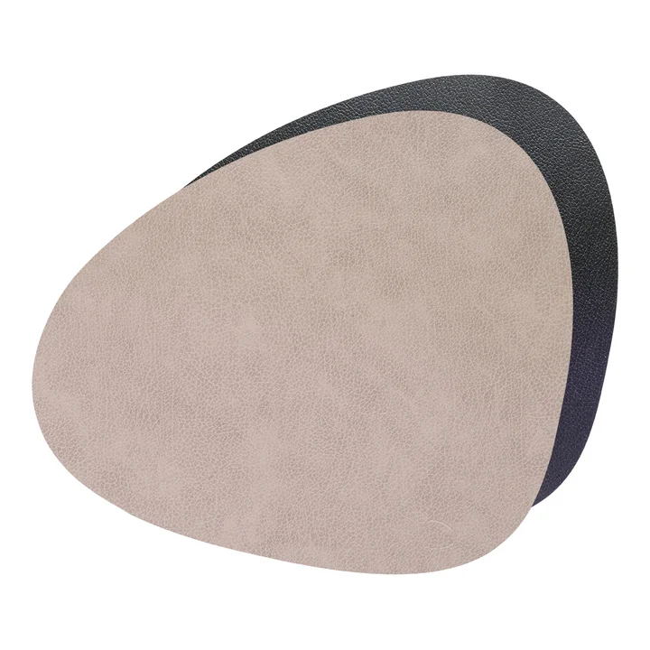 Set de table Curve L Double , Bull warm grey / noir de Lind DNA