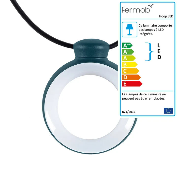 Hoop Guirlande lumineuse LED de Fermob en bleu acapulco