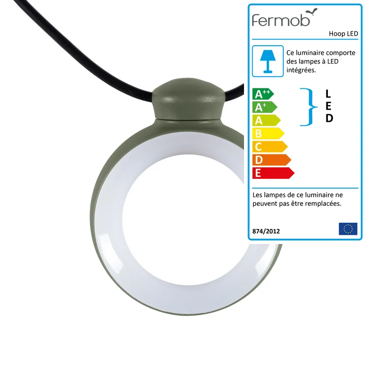 Hoop Guirlande lumineuse LED de Fermob en cactus