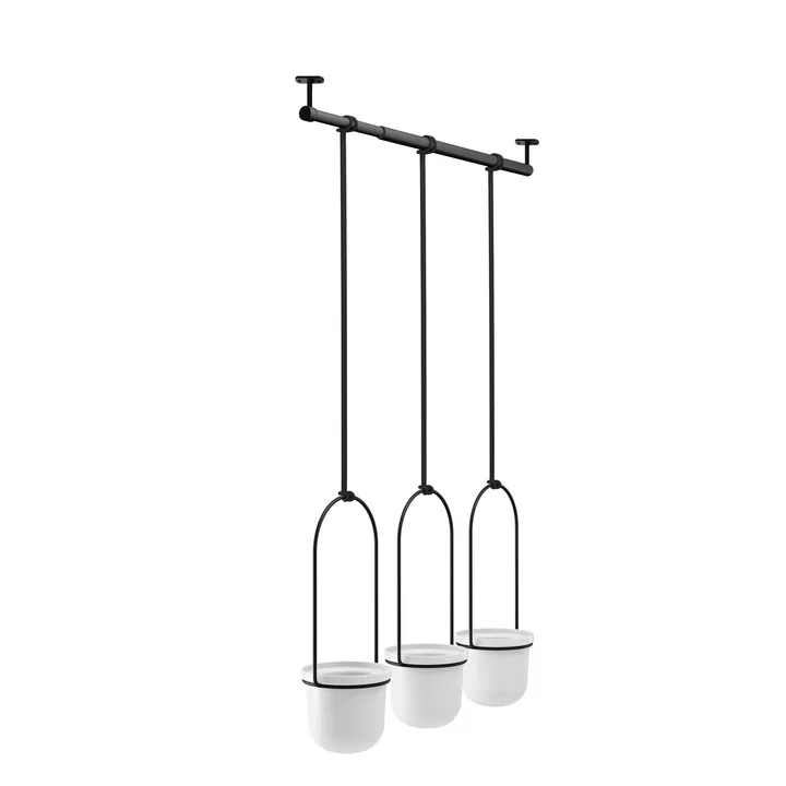 Panier suspendu Triflora de Umbra en noir / blanc