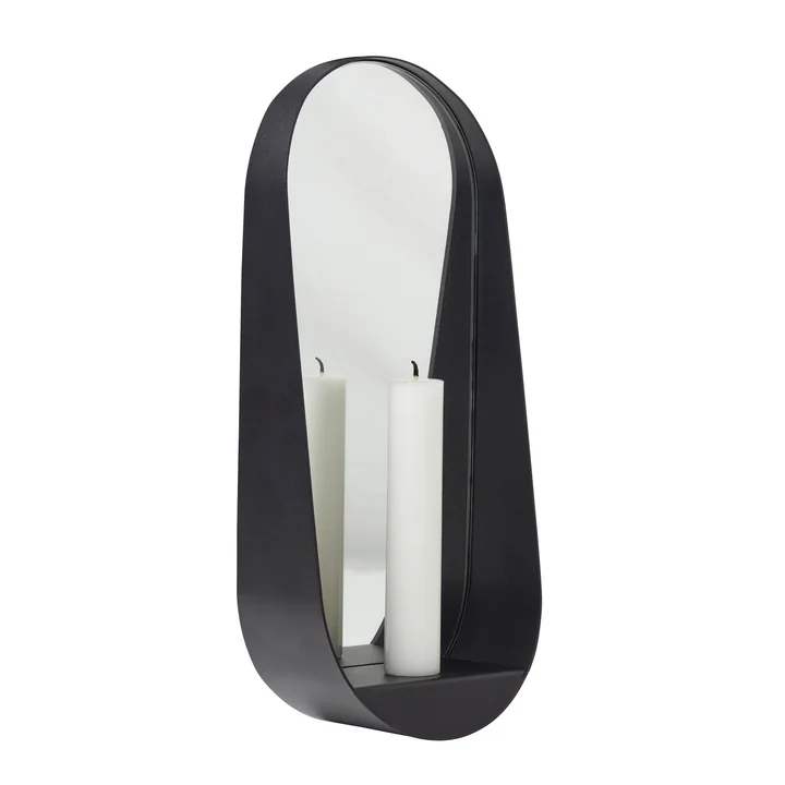 Glim Candle Miroir mural 12 x 28 cm de Gejst noir