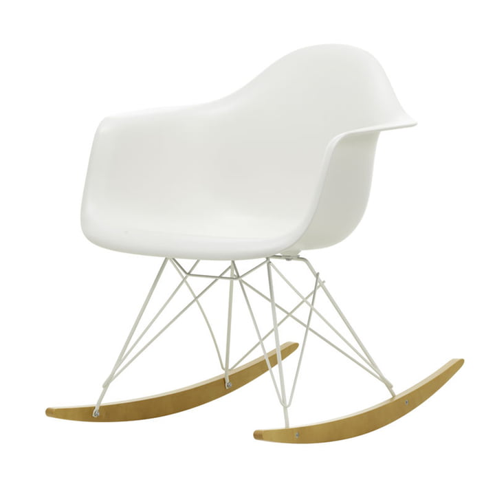 Eames Plastic Armchair RAR de Vitra en érable jaunâtre / blanc / blanc