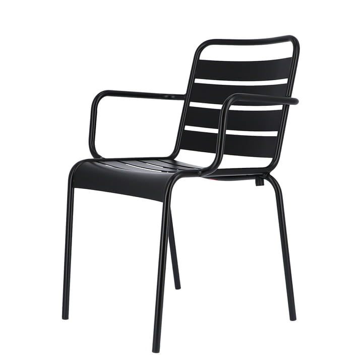 Mya chaise en métal avec accoudoir de Fiam couleur noire