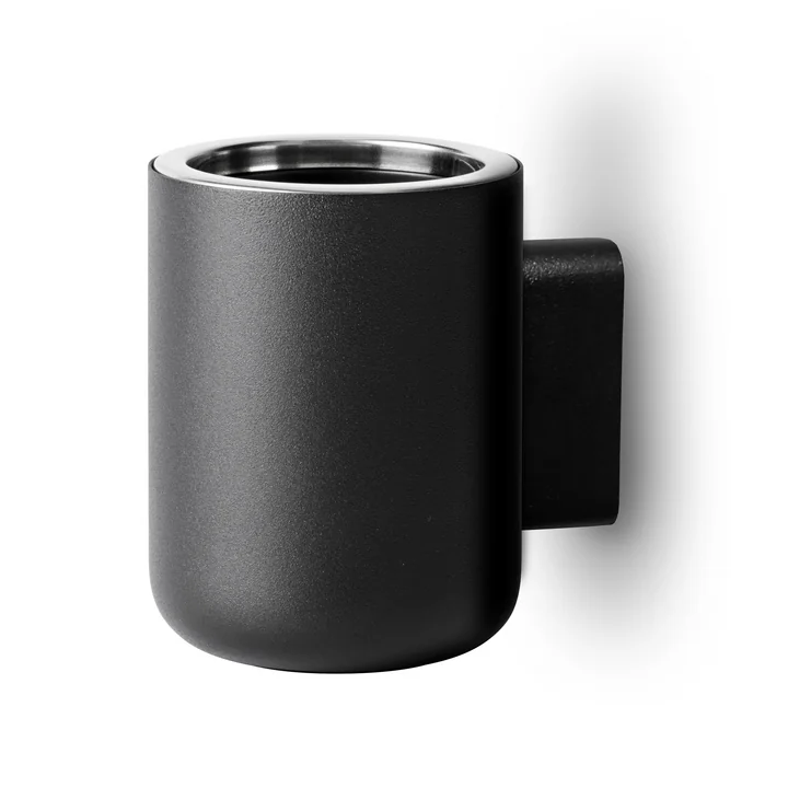 Support mural pour brosse à dents de Audo bain monté de noir