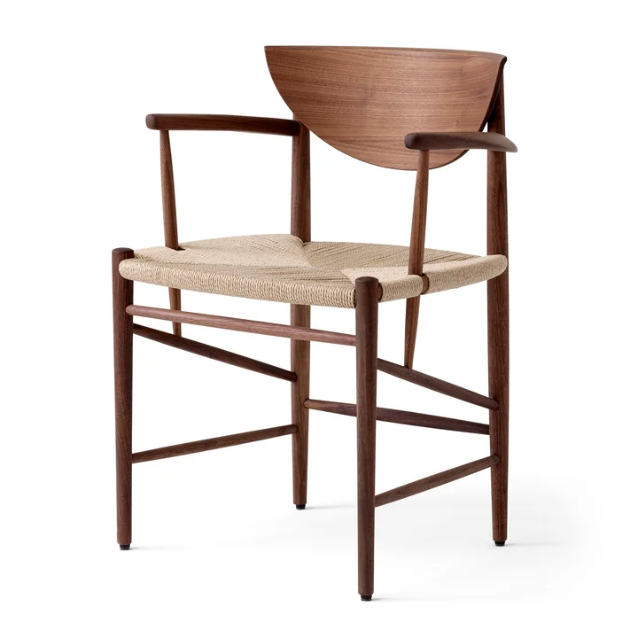 Drawn HM4 Fauteuil de & tradition en noyer huilé / corde en papier naturel