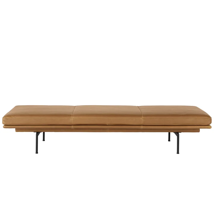 Outline Daybed Raffiner le cognac de cuir de Muuto