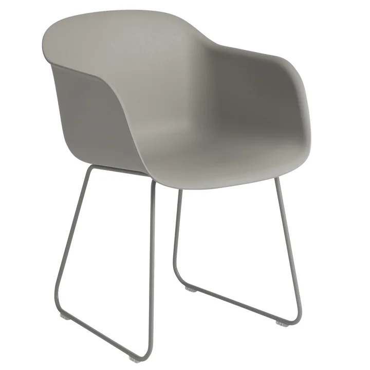 Base de traîneau pour fauteuil en fibre, gris par Muuto