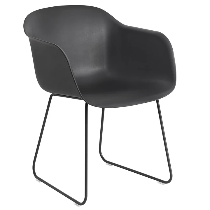 Pied de traîneau pour fauteuil en fibre, noir par Muuto