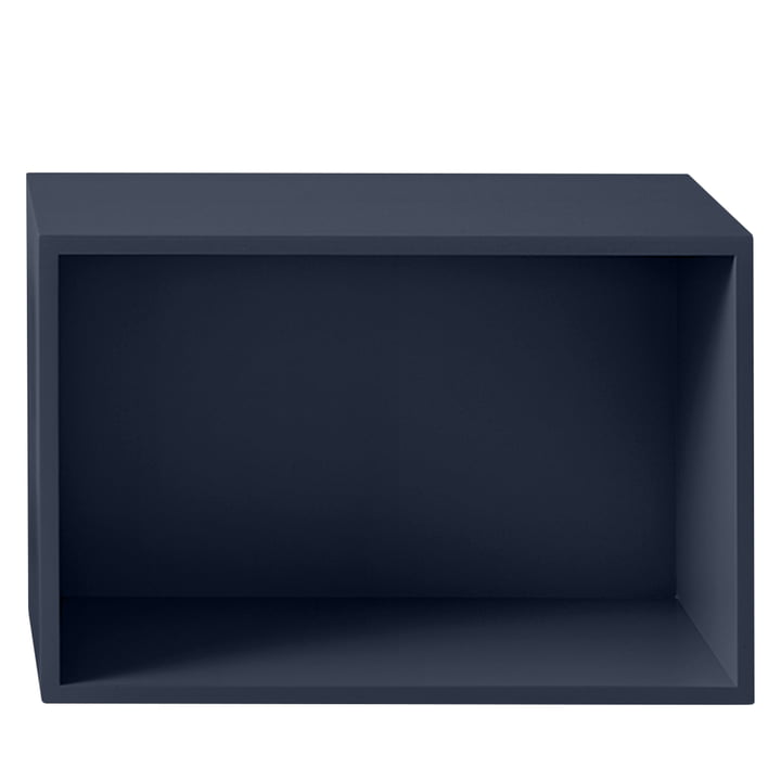 Module d'étagères empilées 2. 0 avec panneau arrière, grand / bleu nuit de Muuto