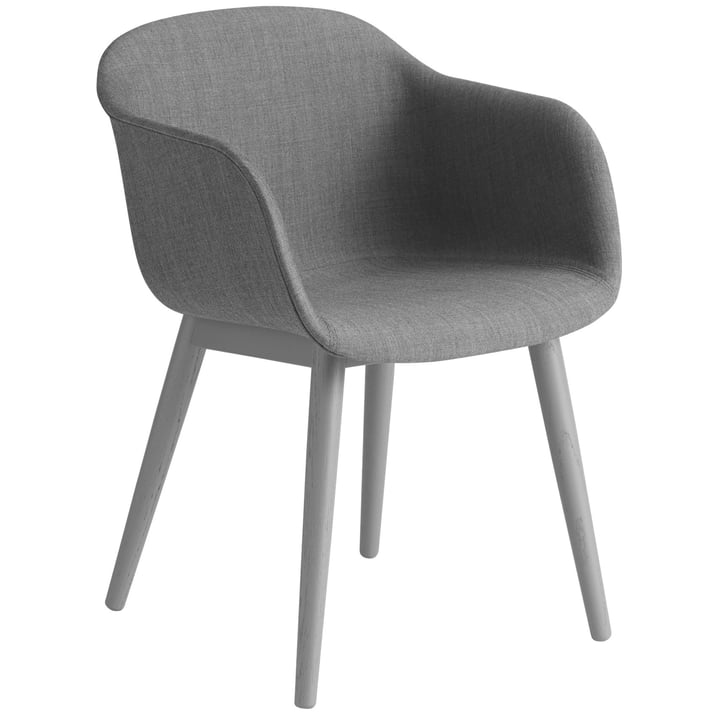 Fiber Chair Wood Base, gris / Remix 133 par Muuto