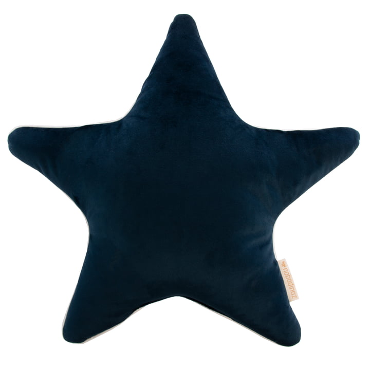 Oreiller en velours Aristote Star, 40 x 40 cm, bleu nuit par Nobodinoz