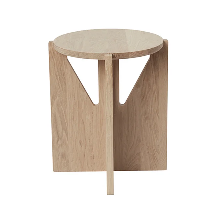 Tabouret Ø 36 cm H 42 cm par Kristina Dam Studio en chêne