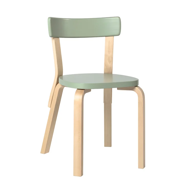 Chaise 69 par Artek en bouleau / vert