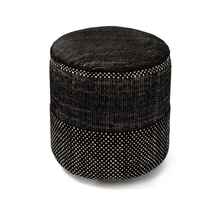 Tres Persian Pouf, Ø 39 x H 40 cm, noir de nanimarquina.
