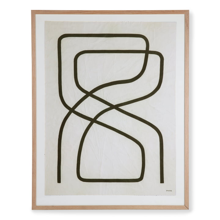 HKliving - Art Frame par Benjamin Ewing Picture (encadré), 75 x 95 cm, noir et blanc