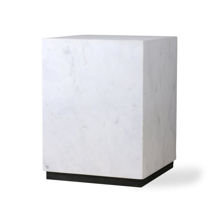 Table d'appoint Block M, marbre, blanc / noir par HKliving