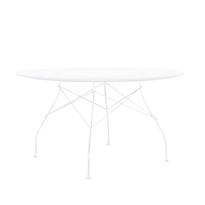 Table d'extérieur Glossy Ø 128 x H 72 cm par Kartell en blanc
