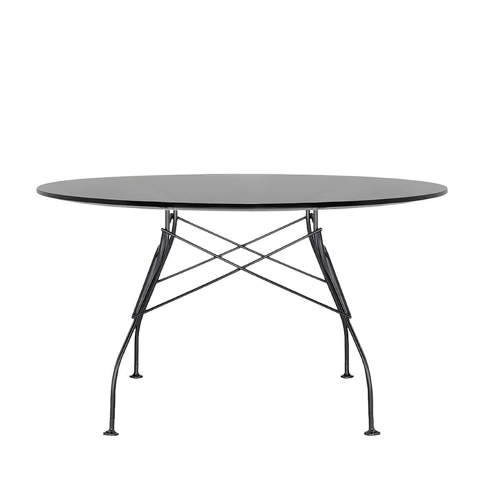 Table d'extérieur Glossy Ø 128 x H 72 cm par Kartell en noir