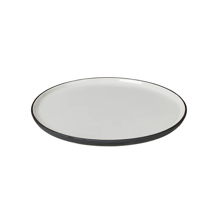 Assiette petit-déjeuner Esrum Ø 21 cm, ivoire brillant / gris mat de Broste Copenhagen