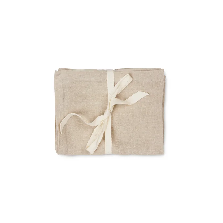 Linen Serviettes de table, 45 x 45 cm, natural (lot de 2) de Ferm Living