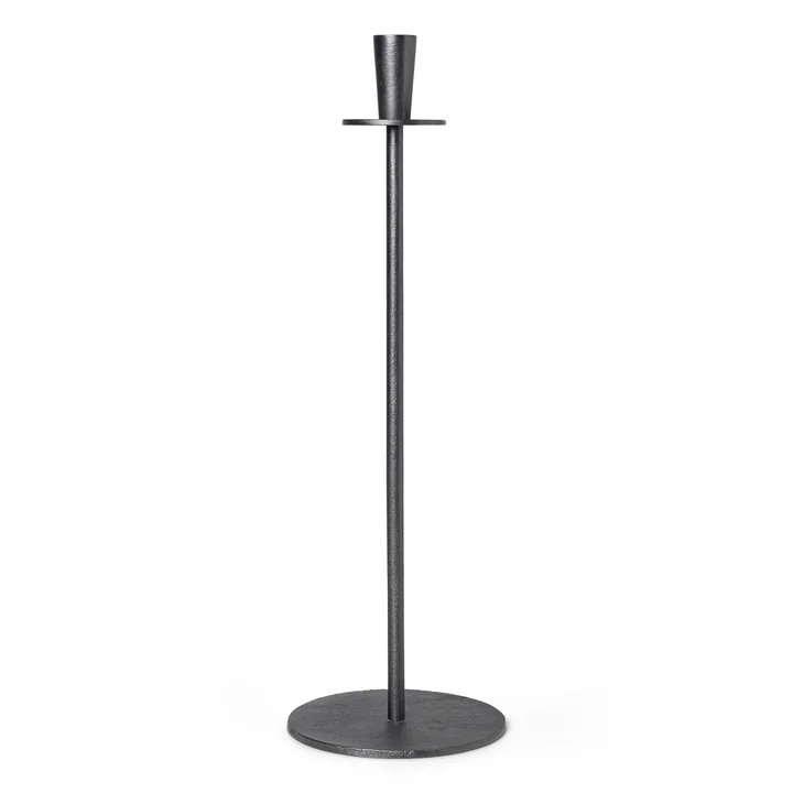 Bougeoir Hoy Casted H 55 cm, noir par Ferm Living