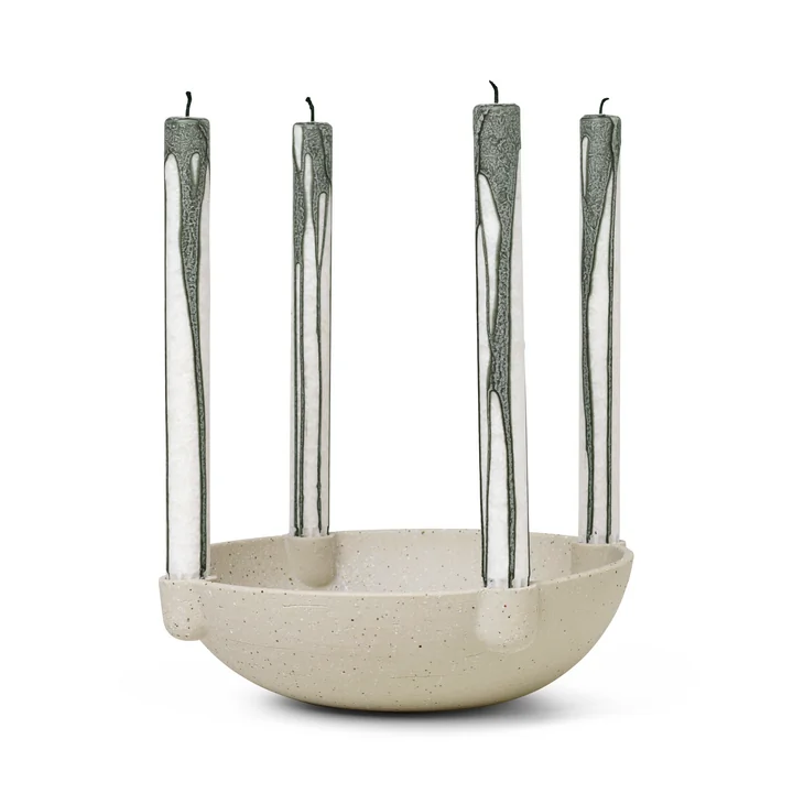 Bougeoir bol, Ø 27 x H 6,8 cm, gris clair par Ferm Living