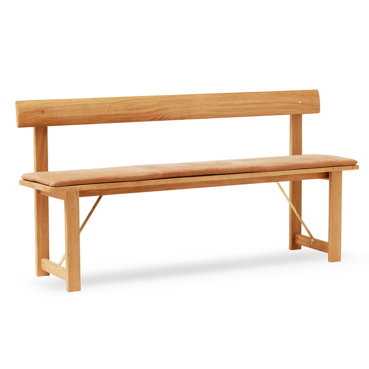 Position Banc 155, chêne avec coussin en cuir de Form & Refine