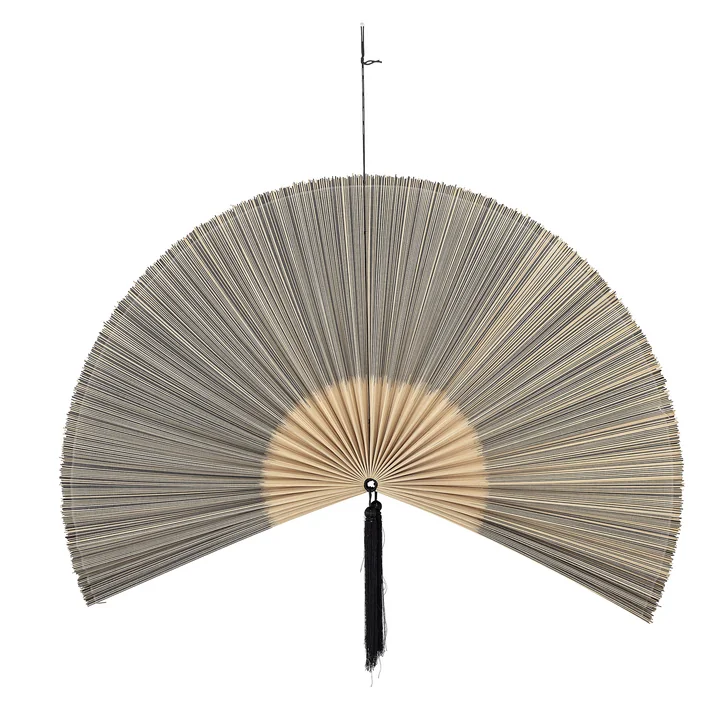 Ventilateur de décoration murale Jaime, 145 x 72 cm, bambou / noir de Bloomingville .