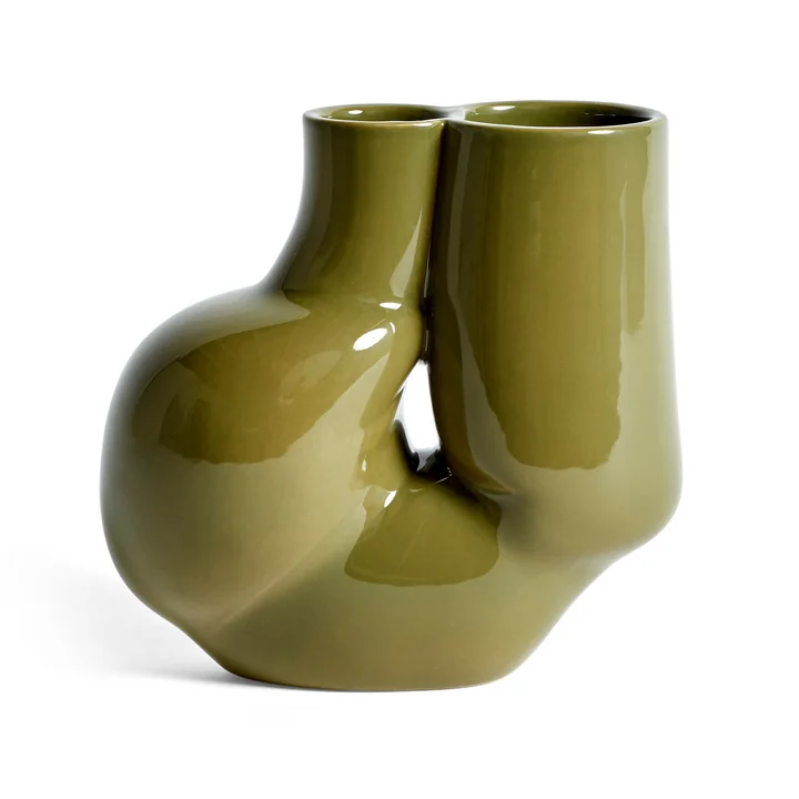 Vase W & S Chubby, vert olive par HAY .