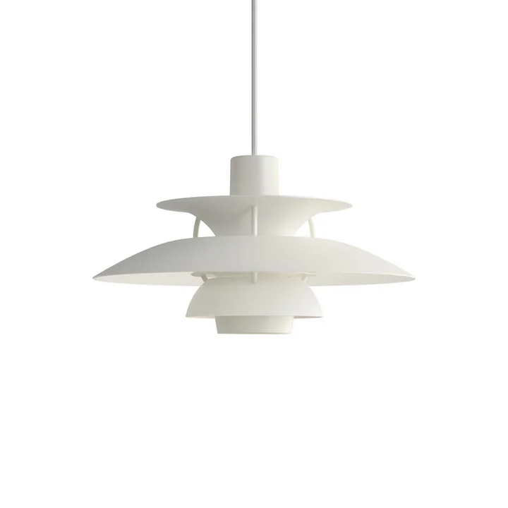 Suspension PH 5 Mini, monochrome white par Louis Poulsen .