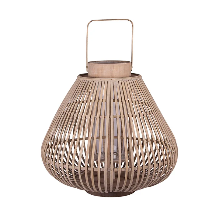 Lanterne en bambou Sahara L Ø 44 x H 38 cm par von Broste Copenhagen en naturel